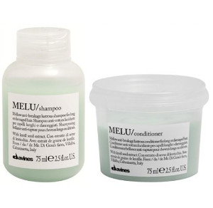  Davines Melu | Minizestaw do włosów kruchych i łamliwych: szampon 75ml + odżywka 75ml 